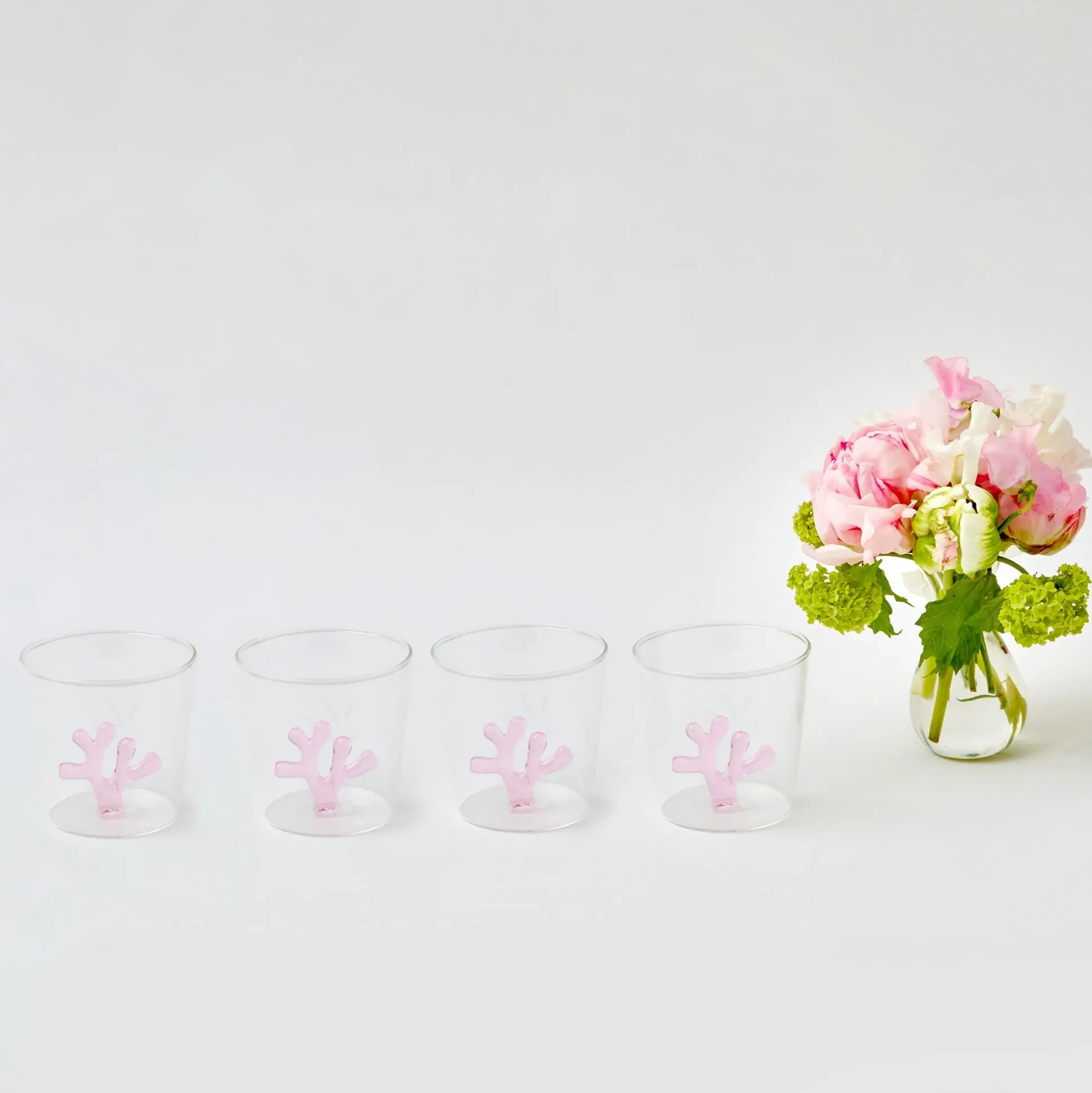 Pink Coral Glasses (Set Of 4)