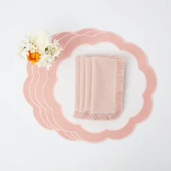 Pink Fringe Napkins (Set Of 4)