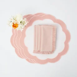 Pink Fringe Napkins (Set Of 4)