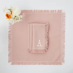 Pink Fringe Napkins (Set Of 4)
