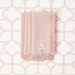 Pink Fringe Napkins (Set Of 4)