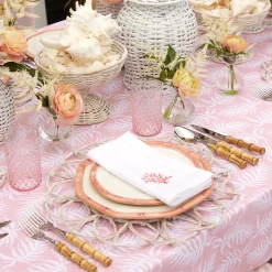 Pink Geometric Bamboo Dinner Plate