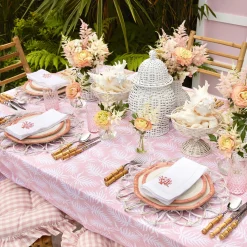 Pink Geometric Bamboo Dinner Plate