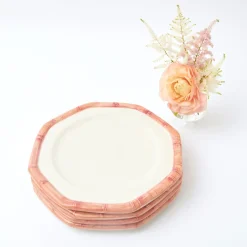 Pink Geometric Bamboo Dinner Plate (Set Of 4)