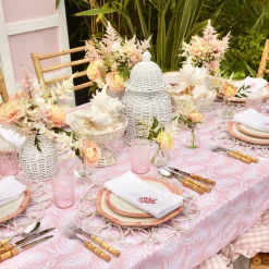 Pink Geometric Bamboo Starter Plate