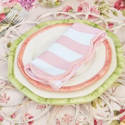 Pink Geometric Bamboo Starter Plate