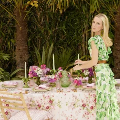 Pink Geometric Bamboo Starter Plate