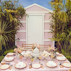 Pink Geometric Bamboo Starter Plate