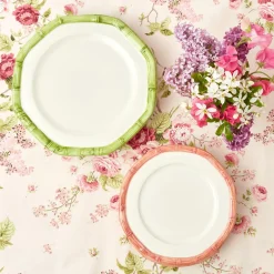 Pink Geometric Bamboo Starter Plate (Set Of 4)