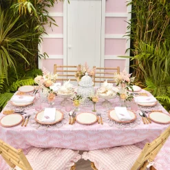 Pink Geometric Bamboo Starter Plate