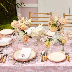 Pink Geometric Bamboo Starter Plate