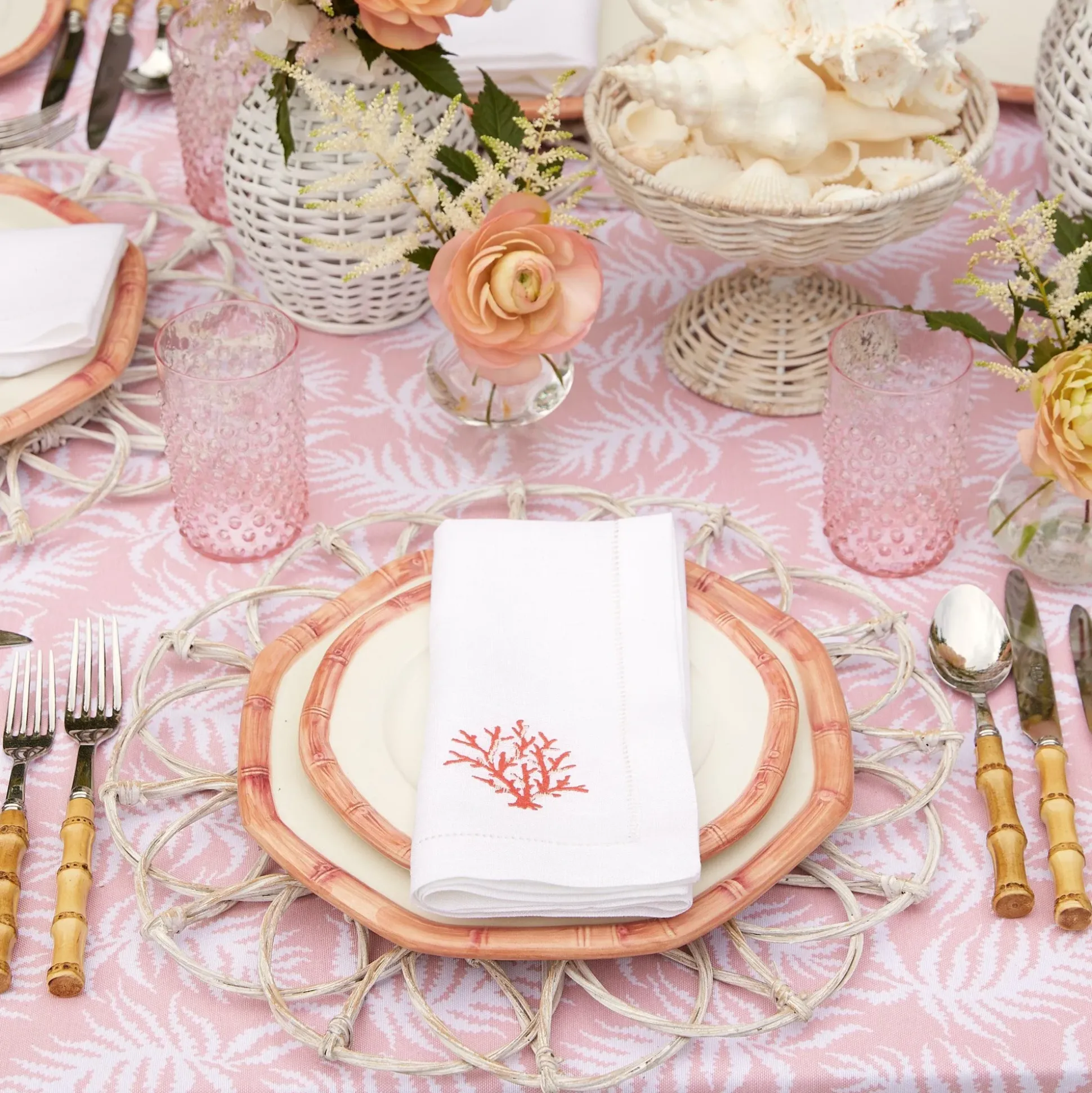 Pink Geometric Bamboo Starter Plate