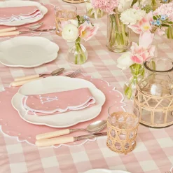 Pink Gingham Tablecloth