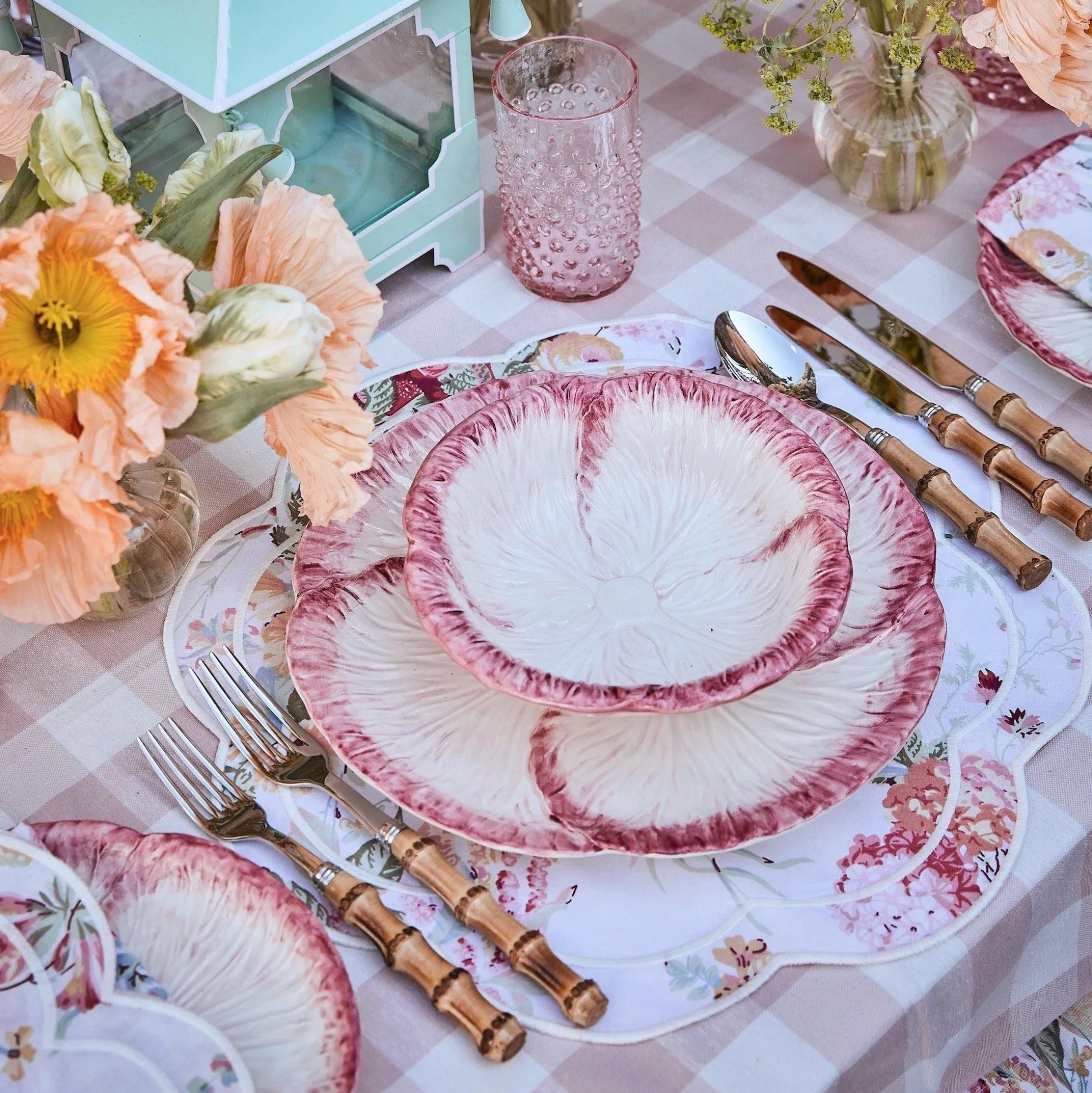 Pink Gingham Tablecloth