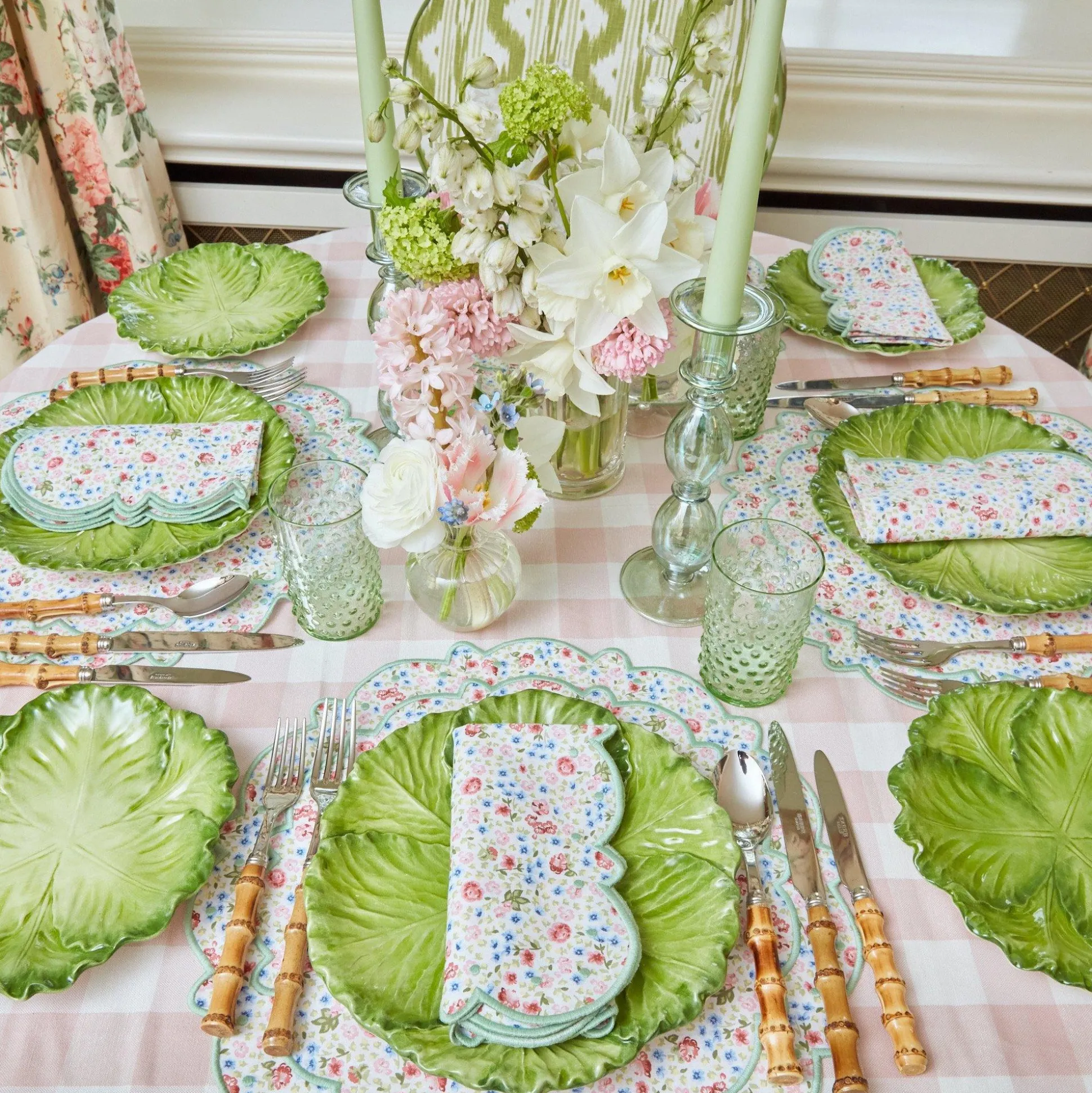Pink Gingham Tablecloth