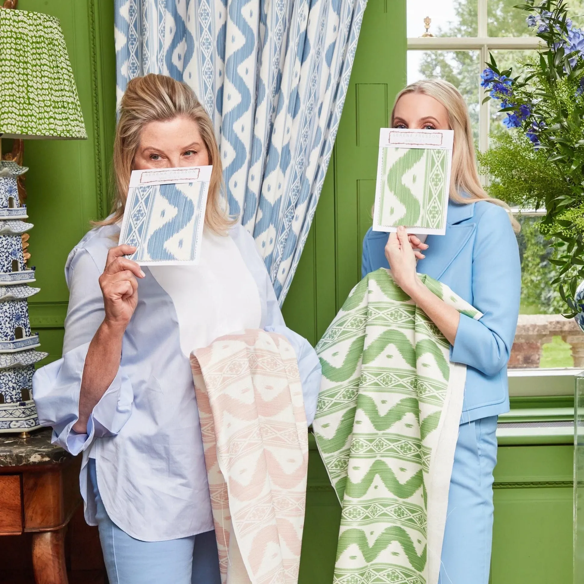 Pink Ikat Stripe Fabric