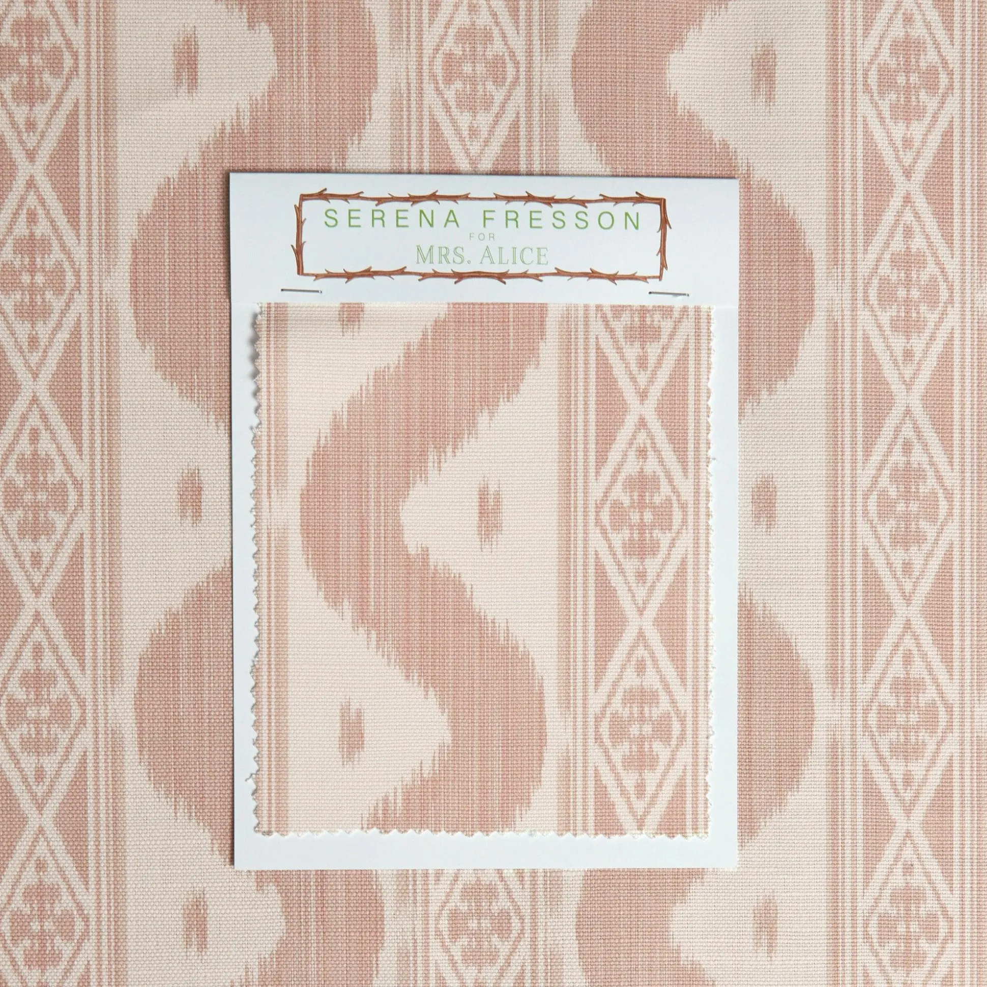 Pink Ikat Stripe Fabric