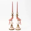 Pink Parrot Candle Holder (Pair)