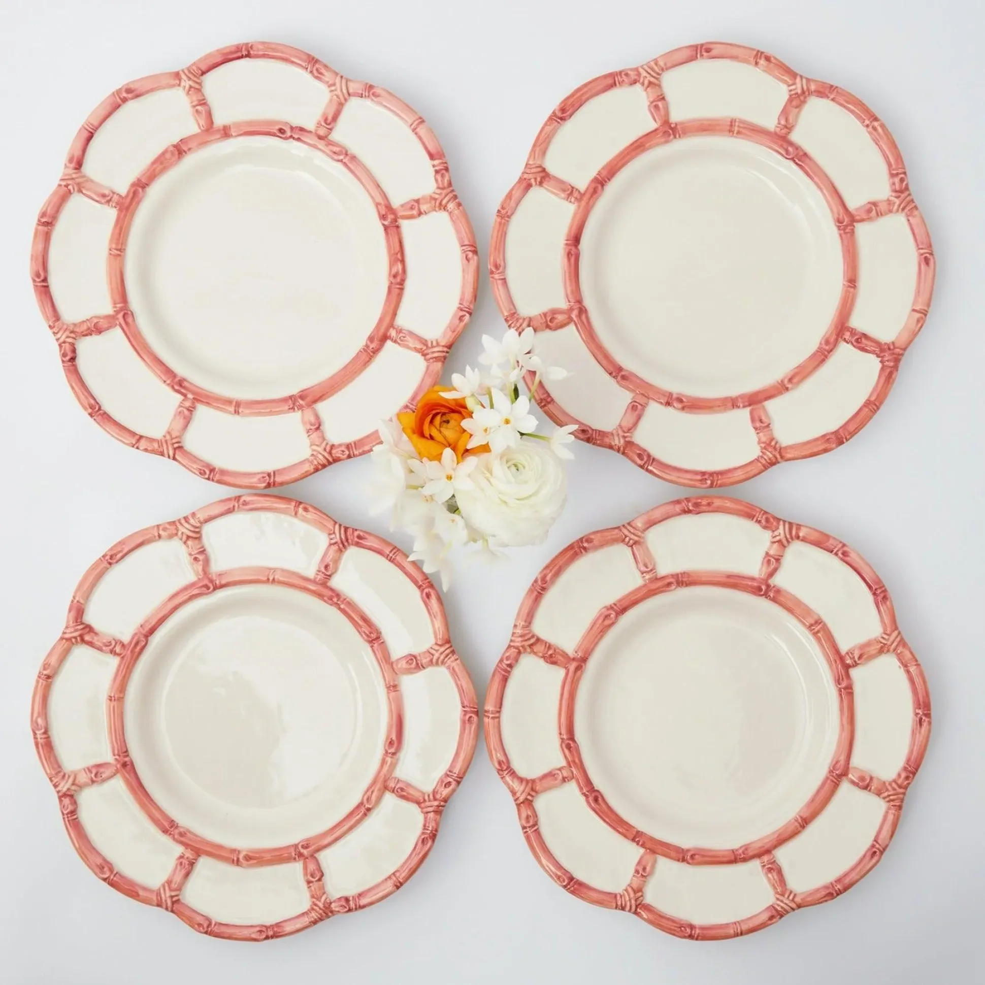 Pink Petal Bamboo Dinner Plates (Set Of 4)