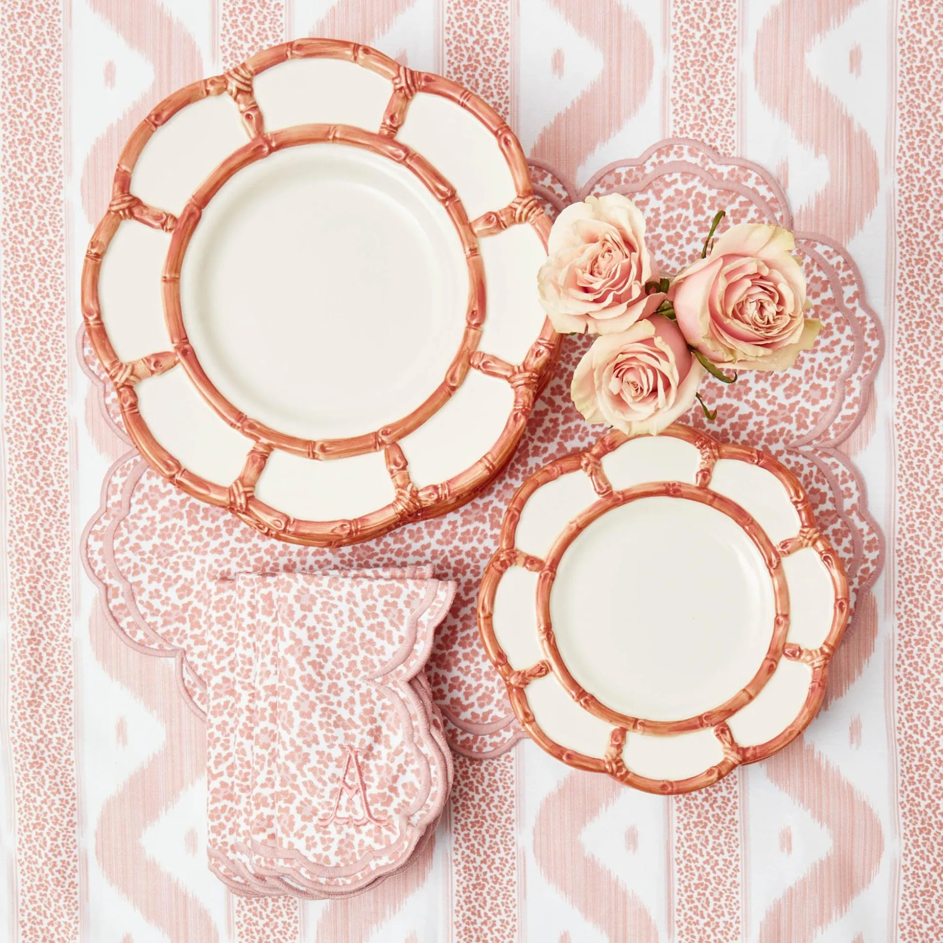 Pink Petal Bamboo Dinner Plates (Set Of 4)