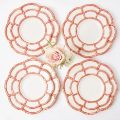 Pink Petal Bamboo Starter Plates (Set Of 4)