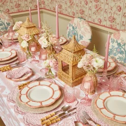 Pink Petal Bamboo Starter Plates (Set Of 4)