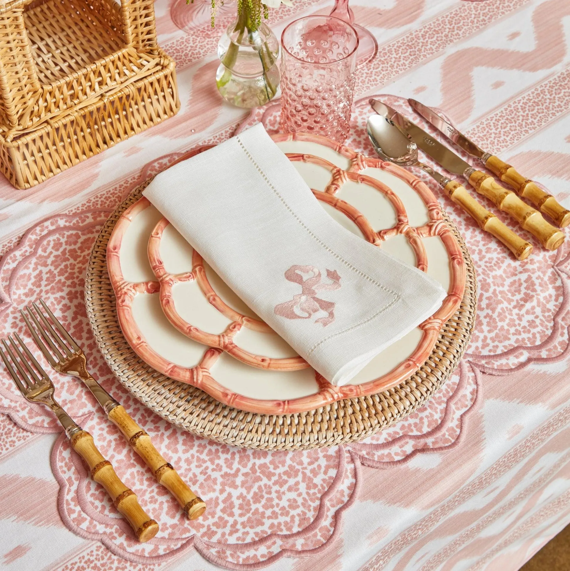 Pink Petal Bamboo Starter Plate