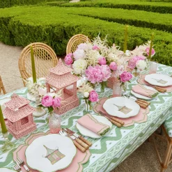 Pink Rattan Pagoda Lantern