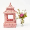 Pink Rattan Pagoda Lantern