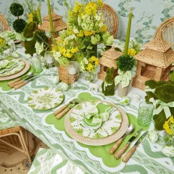 Potted Boxwood With Green Bow Decoration Set