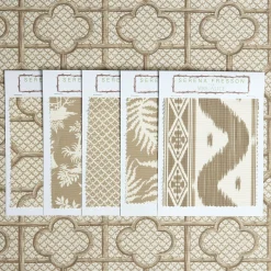 Putty Bamboo Trellis Fabric