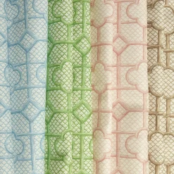Putty Bamboo Trellis Fabric
