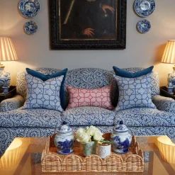 Raspberry Pink Bamboo Trellis Fabric