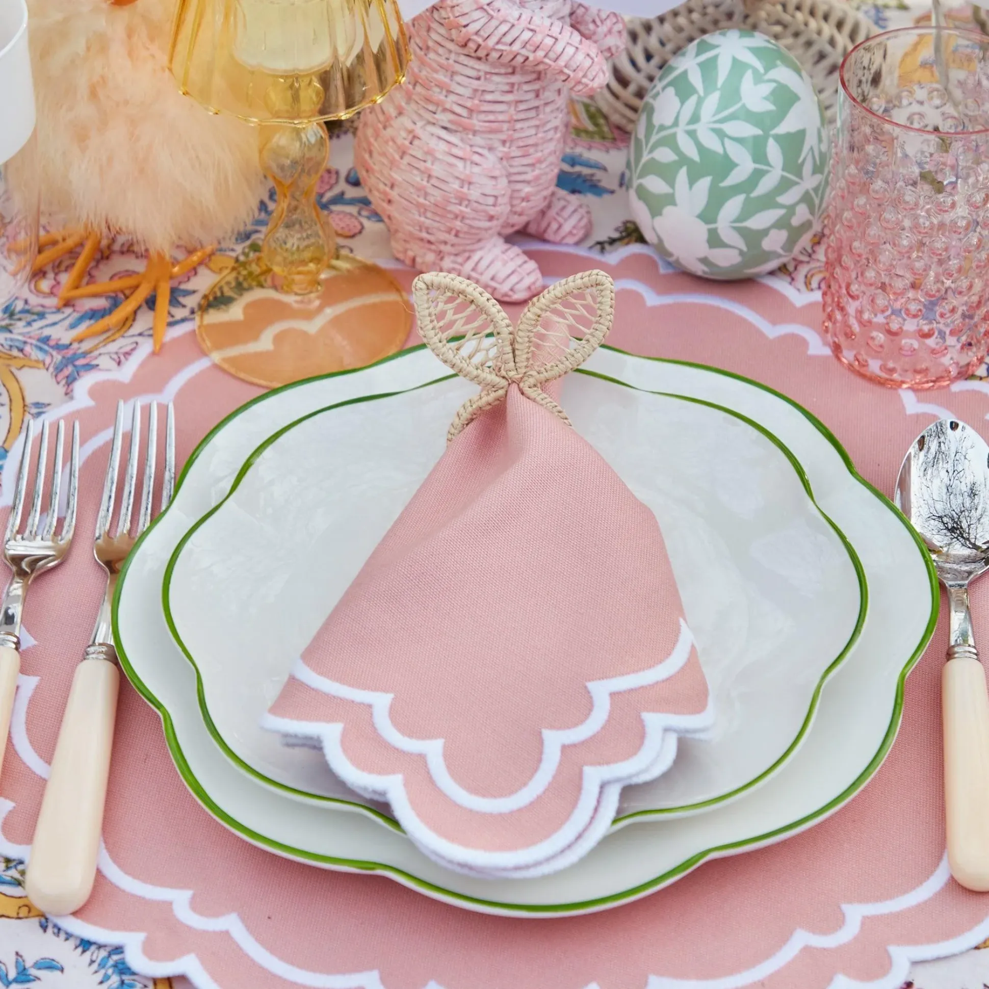 Rattan Bunny Napkin Rings (Set Of 4)