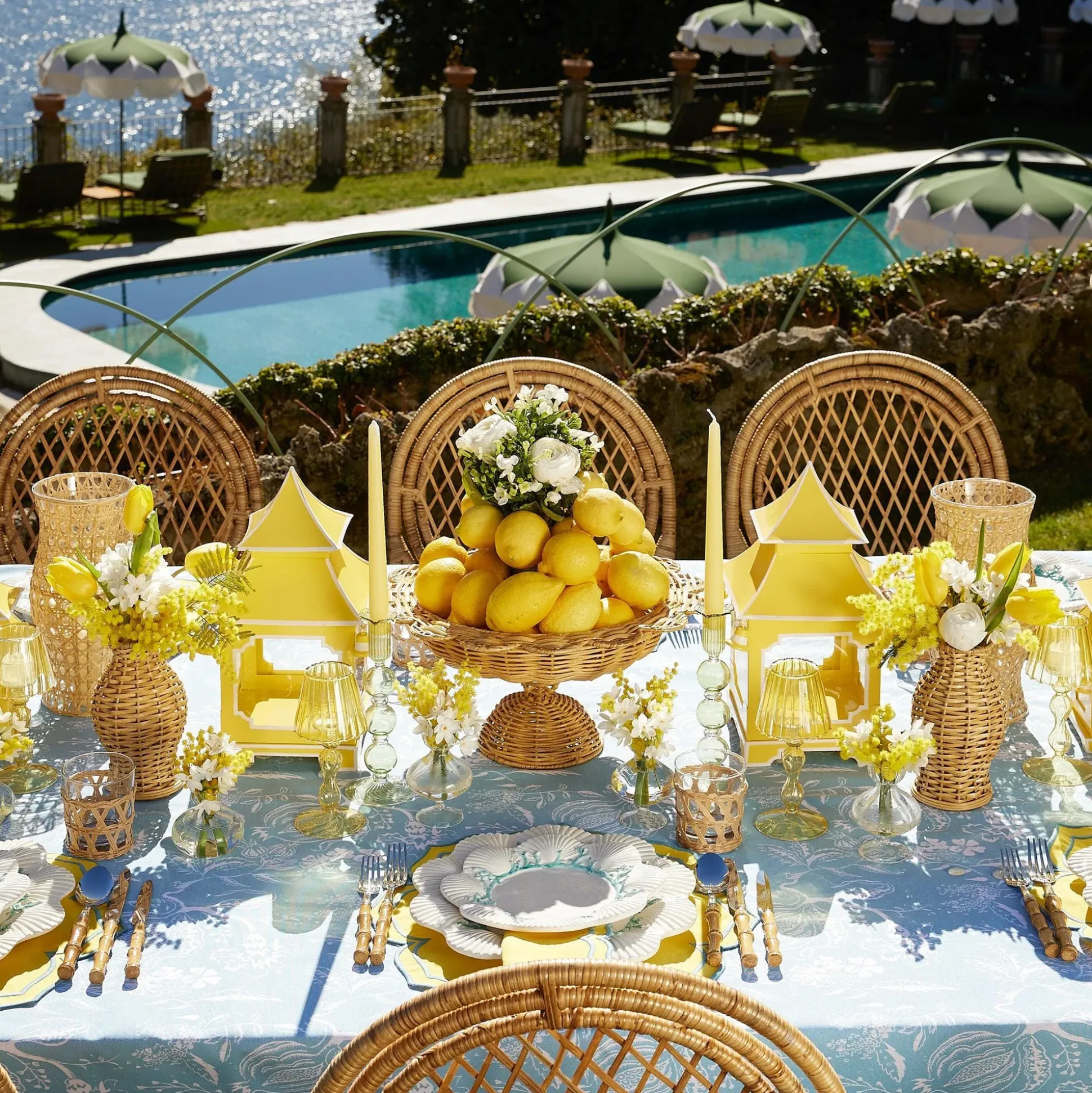 Rattan Hurricane Lantern (Pair)