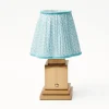 Rechargeable Lamp With Baby Blue Lotus Lampshade