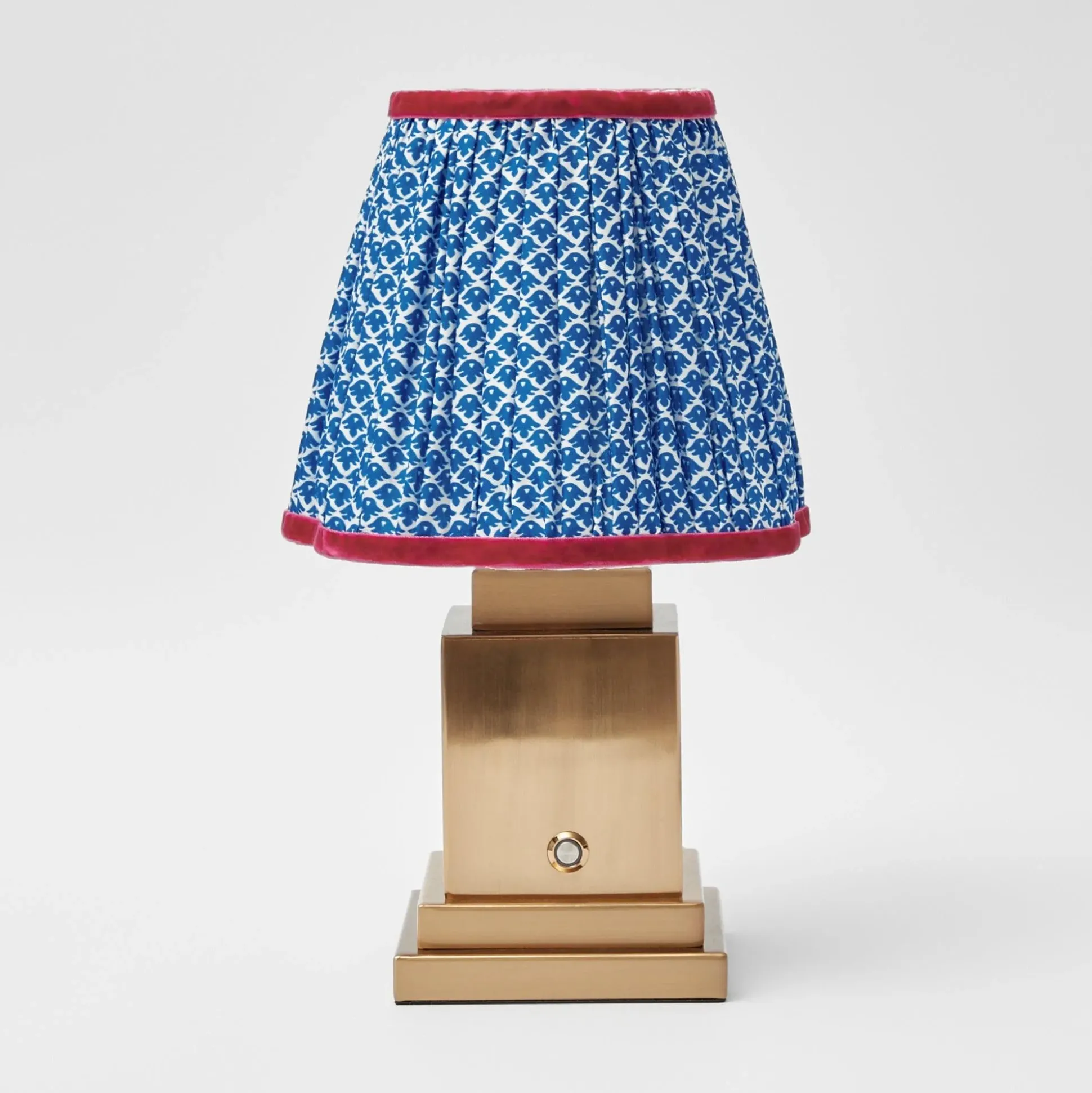 Rechargeable Lamp With Blue Lotus Lampshade