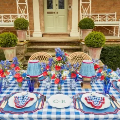 Rechargeable Lamp With Blue Lotus Lampshade