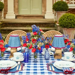 Rechargeable Lamp With Blue Lotus Lampshade