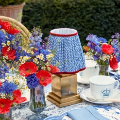 Rechargeable Lamp With Blue Lotus Lampshade