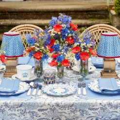 Rechargeable Lamp With Blue Lotus Lampshade