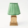 Rechargeable Lamp With Green Lotus Lampshade
