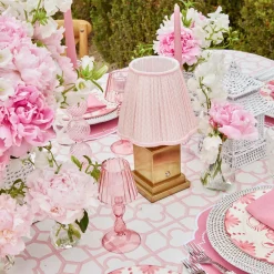 Rechargeable Lamp With Pink Lotus Lampshade