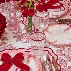 Red Rim Water Glasses (Set Of 4)