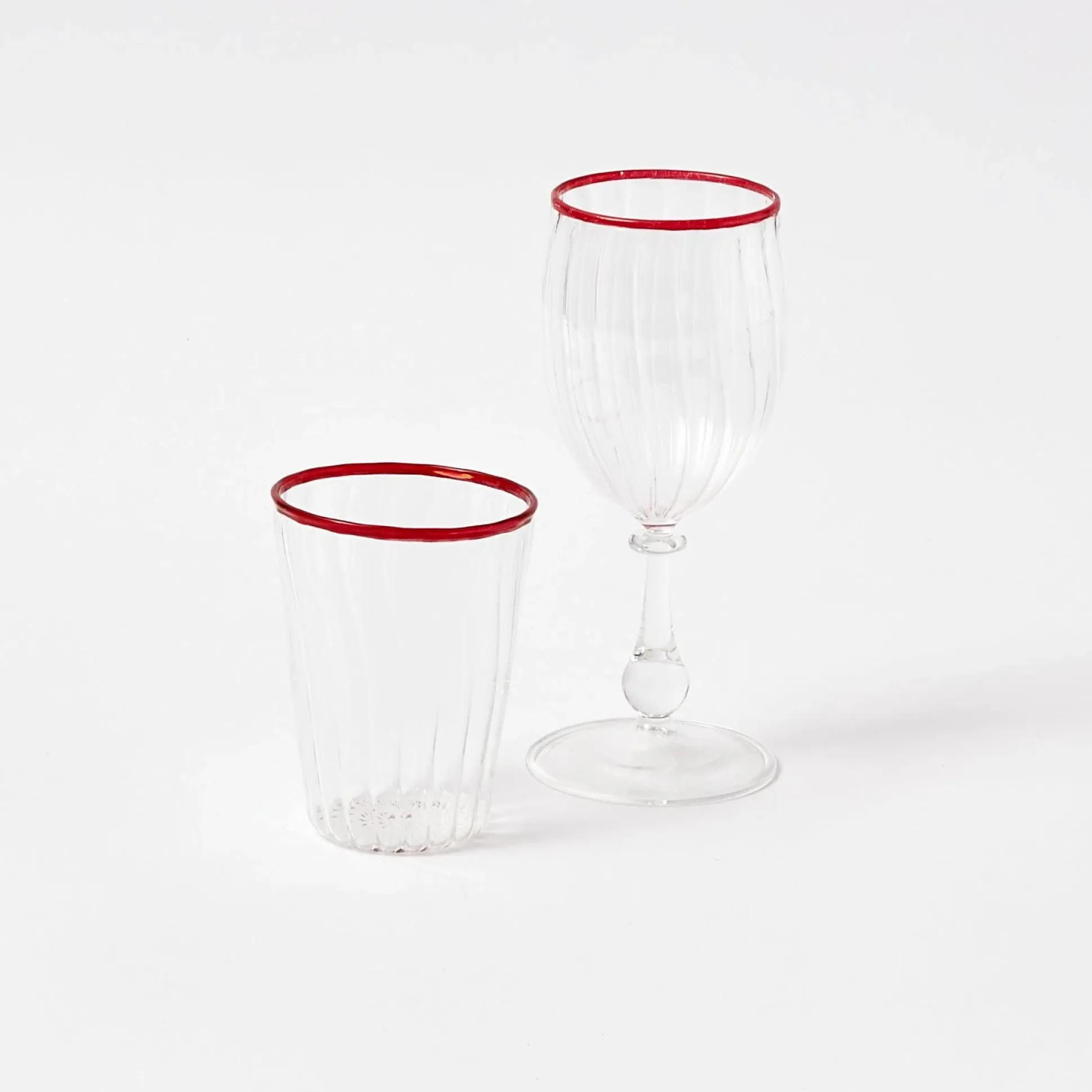Red Rim Wine Glasses (Set Of 4)