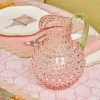 Rose Hobnail Jug With Emerald Handle