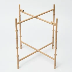 Round Scalloped Rattan Tray With Stand