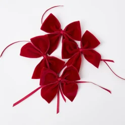 Ruby Red Velvet Napkin Bows (Set Of 4)