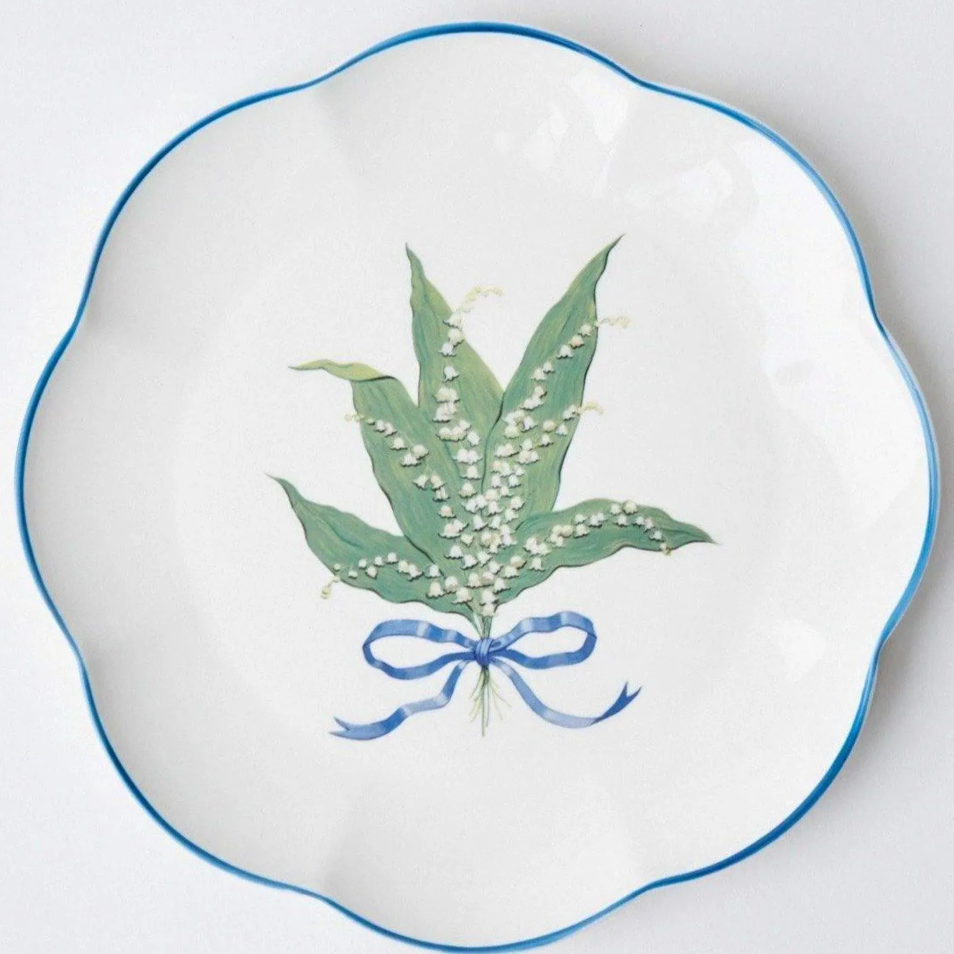 Scalloped Lily Of The Valley Dinner Plate (Set Of 4)