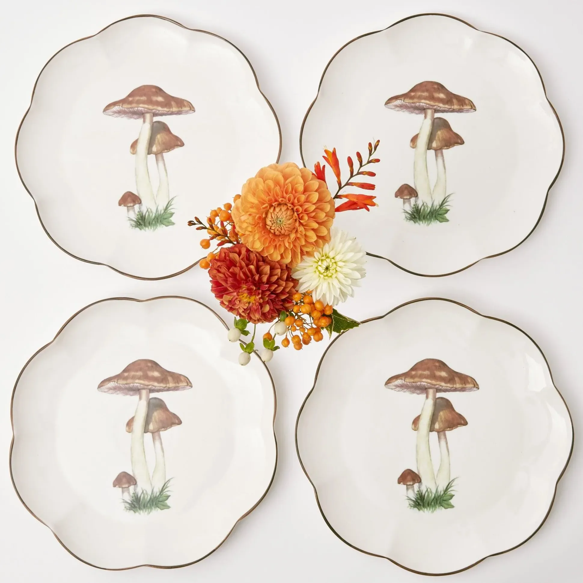 Scalloped Mushroom Dinner Plate (Set Of 4)